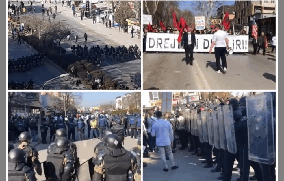 <span style='color:red;'><b>SKOPLJE</b></span> U HAOSU: Albanci izašli na ulice da podrže ubice iz slučaja Monstrum! (VIDEO)
